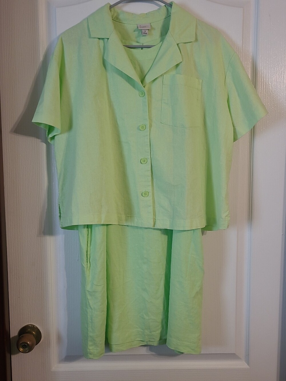 A New Day Linen Blend Lime Dress,    Size M